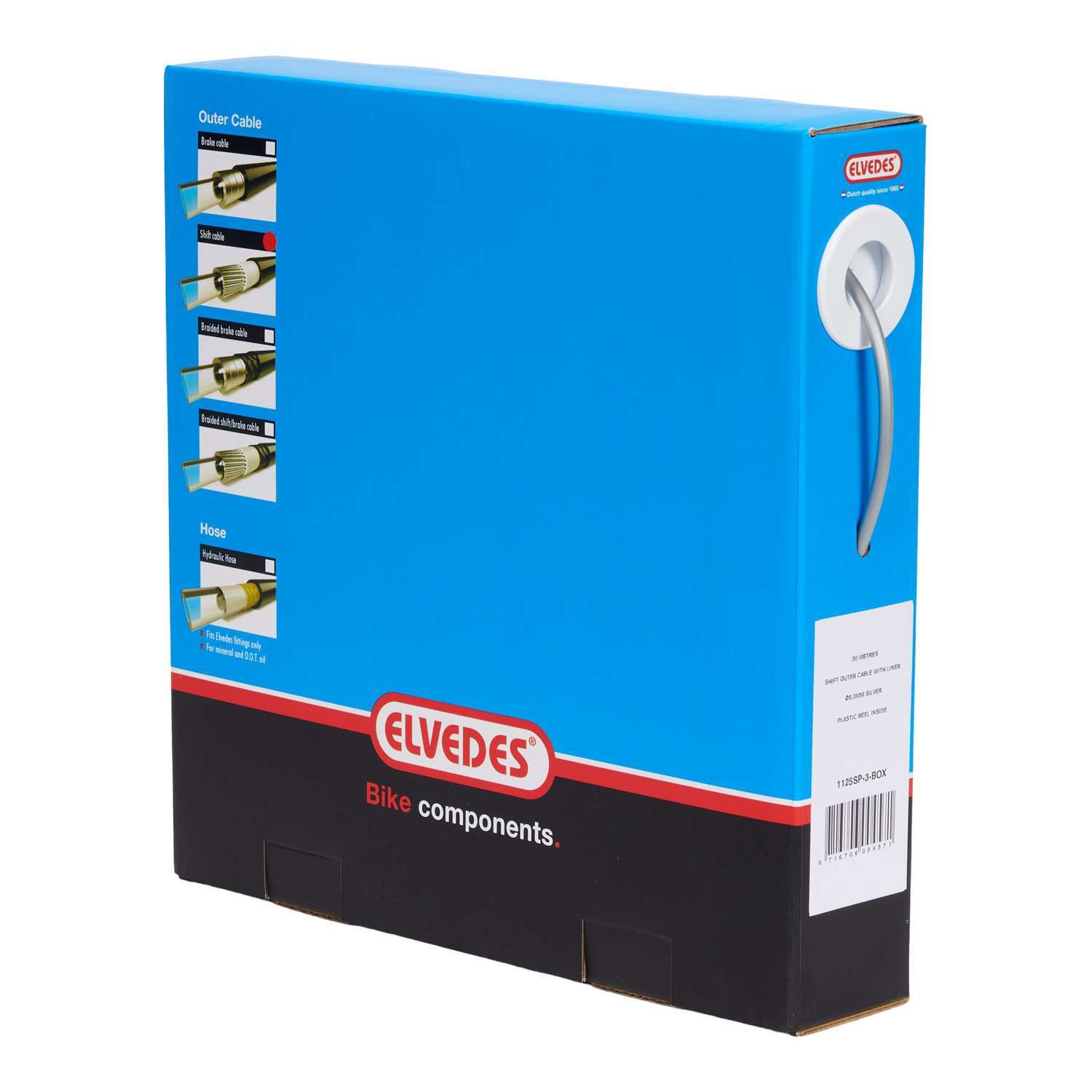 Elvedes | Schakel buitenkabel zilver met voering 30 m ø 4,9 mm
