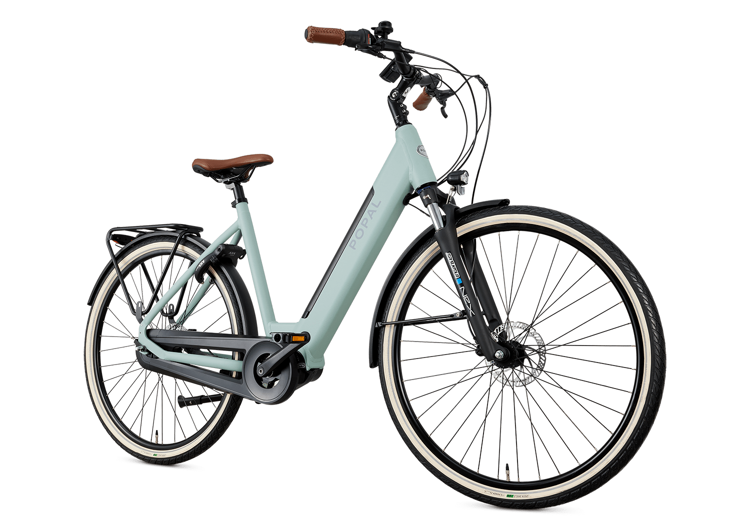 Popal | Electrische Dames Stadsfiets Novel mm 28 Inch 47 cm 7V Hydraulische schijfrem Mintgroen - Afbeelding 2