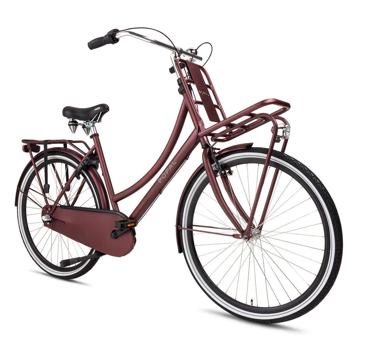 Popal | Dames Transportfiets Daily Dutch Basic+ 28 Inch 59 cm 3V Terugtraprem Roodbruin - Afbeelding 2