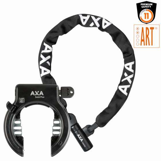 AXA | Set Solid Plus Ringslot + Linq City Ketting 100/7 Zwart