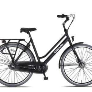 Crown | Dames Stadsfiets New York Plus 28 Inch 53 cm 3V Rollerbrake Matzwart