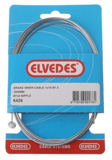 Elvedes | Binnenremkabel achter 6426 tonnippel 2000 mm zilver