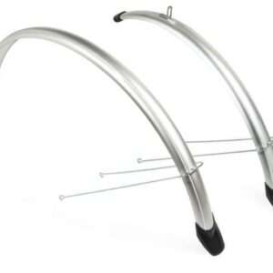 Eurofender | Spatbordenset 28 inch 58 mm kunststof zilver