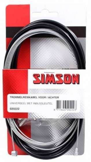 Simson | Remkabel set trommelrem 1600/2250 mm zwart/zilver