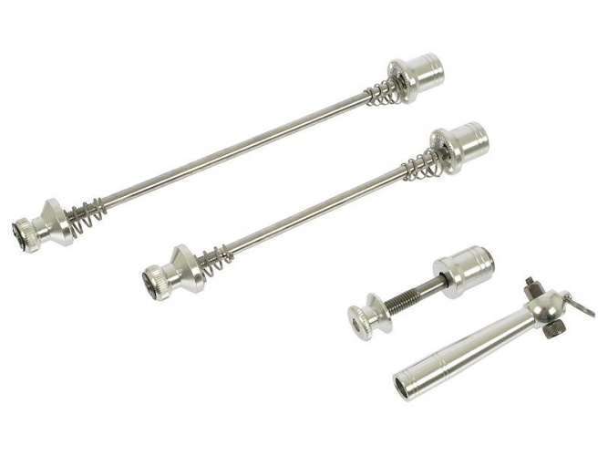 TranzX | Quick release voor/achternaaf + zadelpen zilver