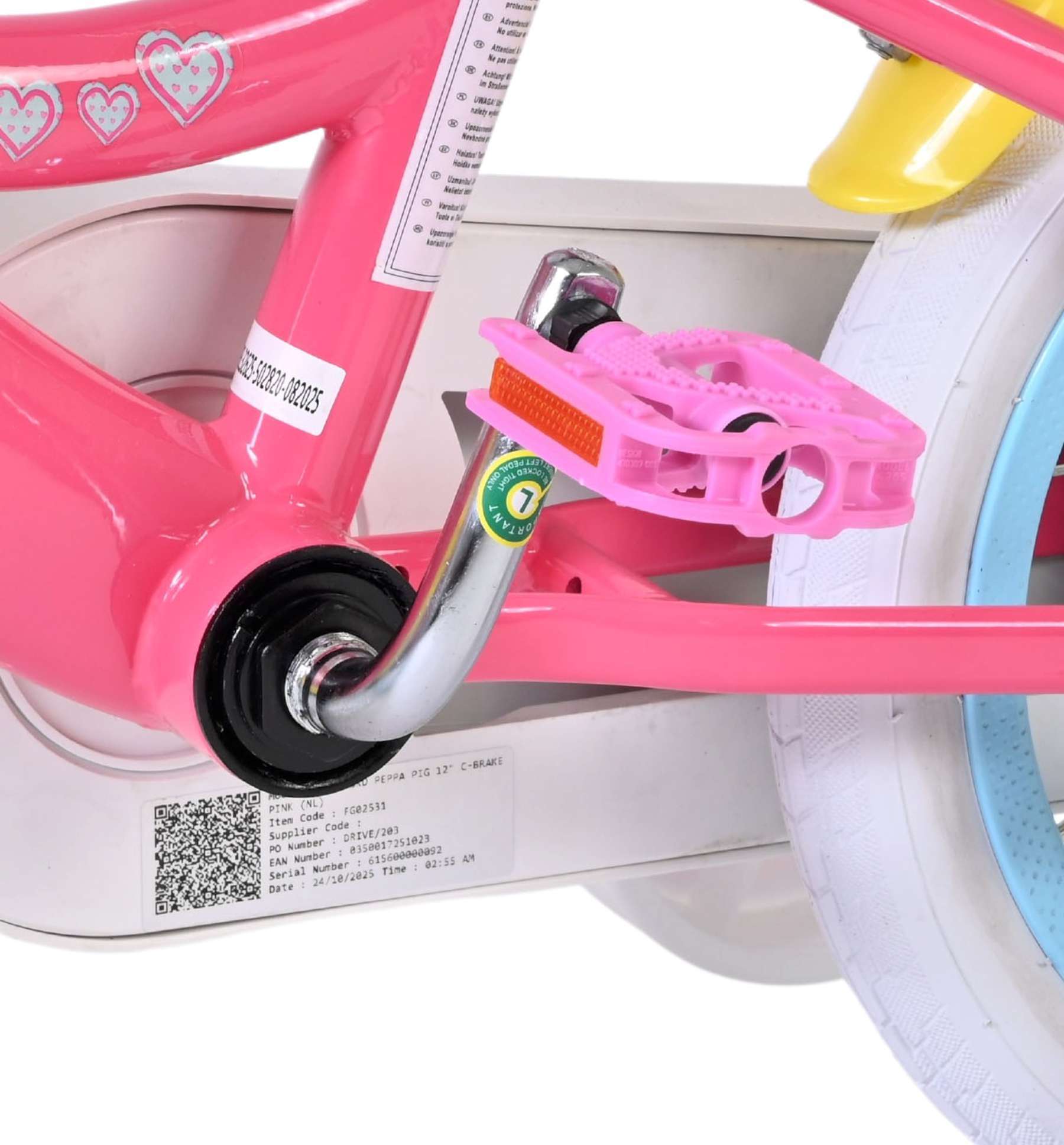 Hasbro | Meisjes Kinderfiets Peppa Pig, 12 inch, Roze - Afbeelding 9