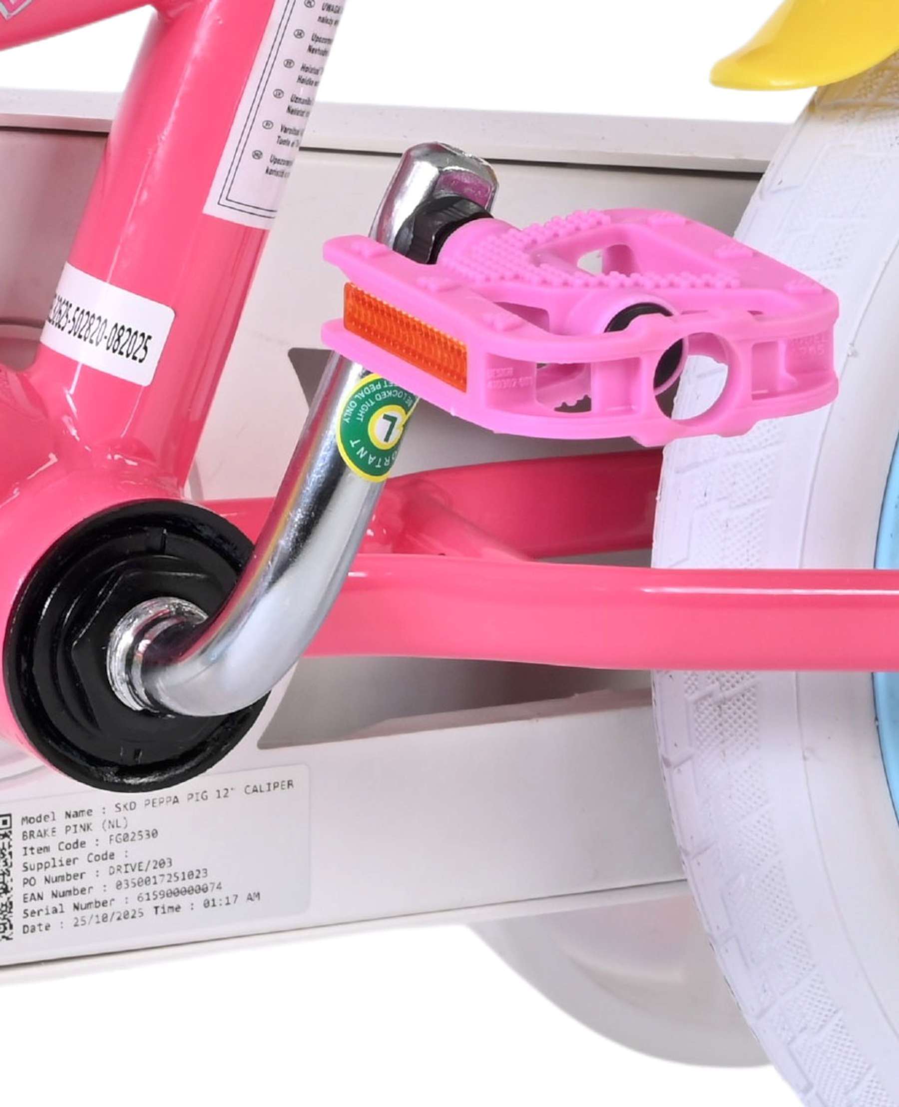 Hasbro | Meisjes Kinderfiets Peppa Pig, 12 inch, Roze, Twee handremmen - Afbeelding 9