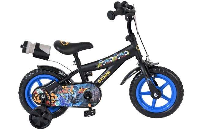 Warner Bros | Batman Jongens Kinderfiets, Mag Wheels, 12 inch, Zwart