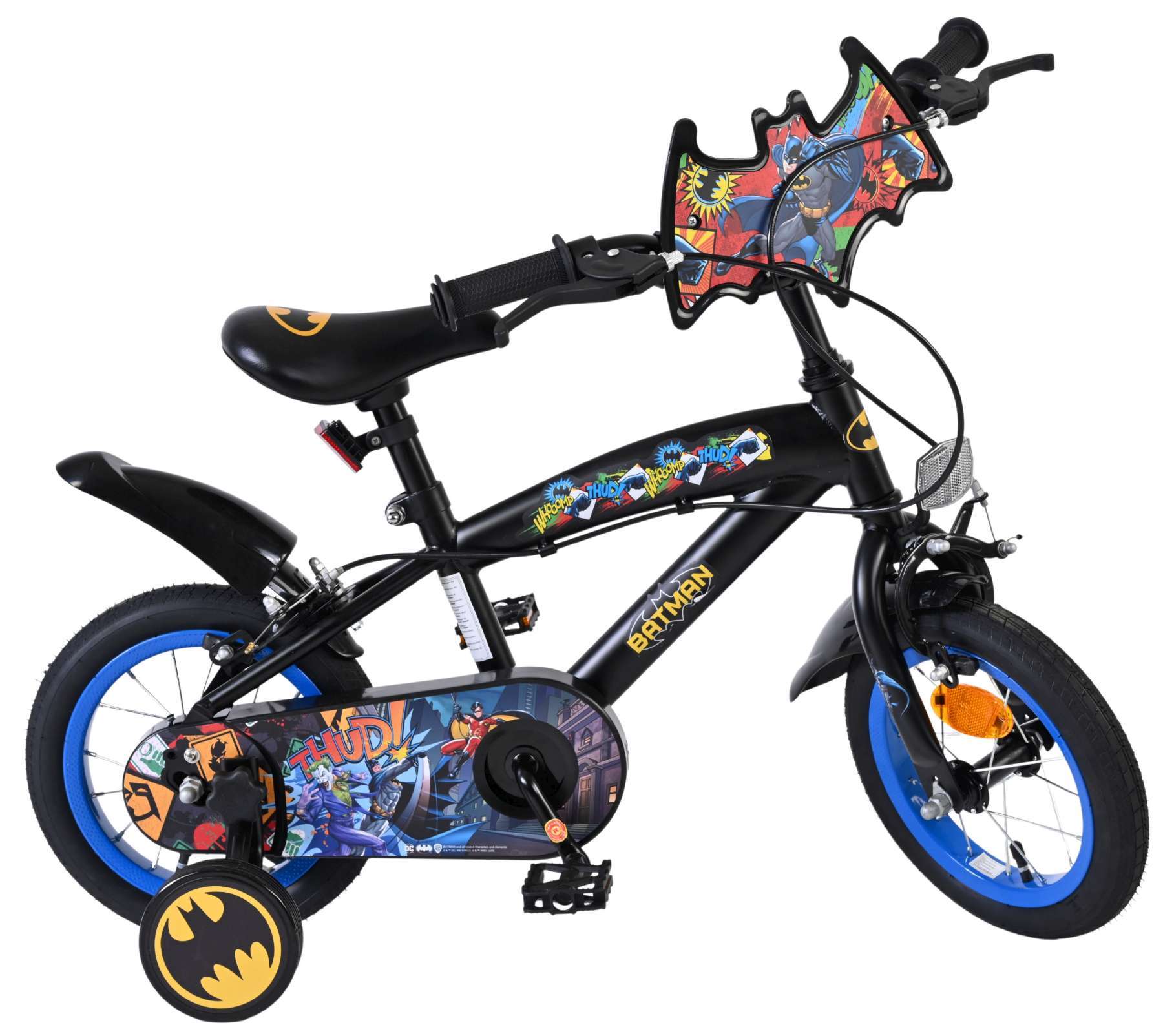 Warner Bros | Batman Jongens Kinderfiets, 12 inch, Zwart, Twee handremmen - Afbeelding 9