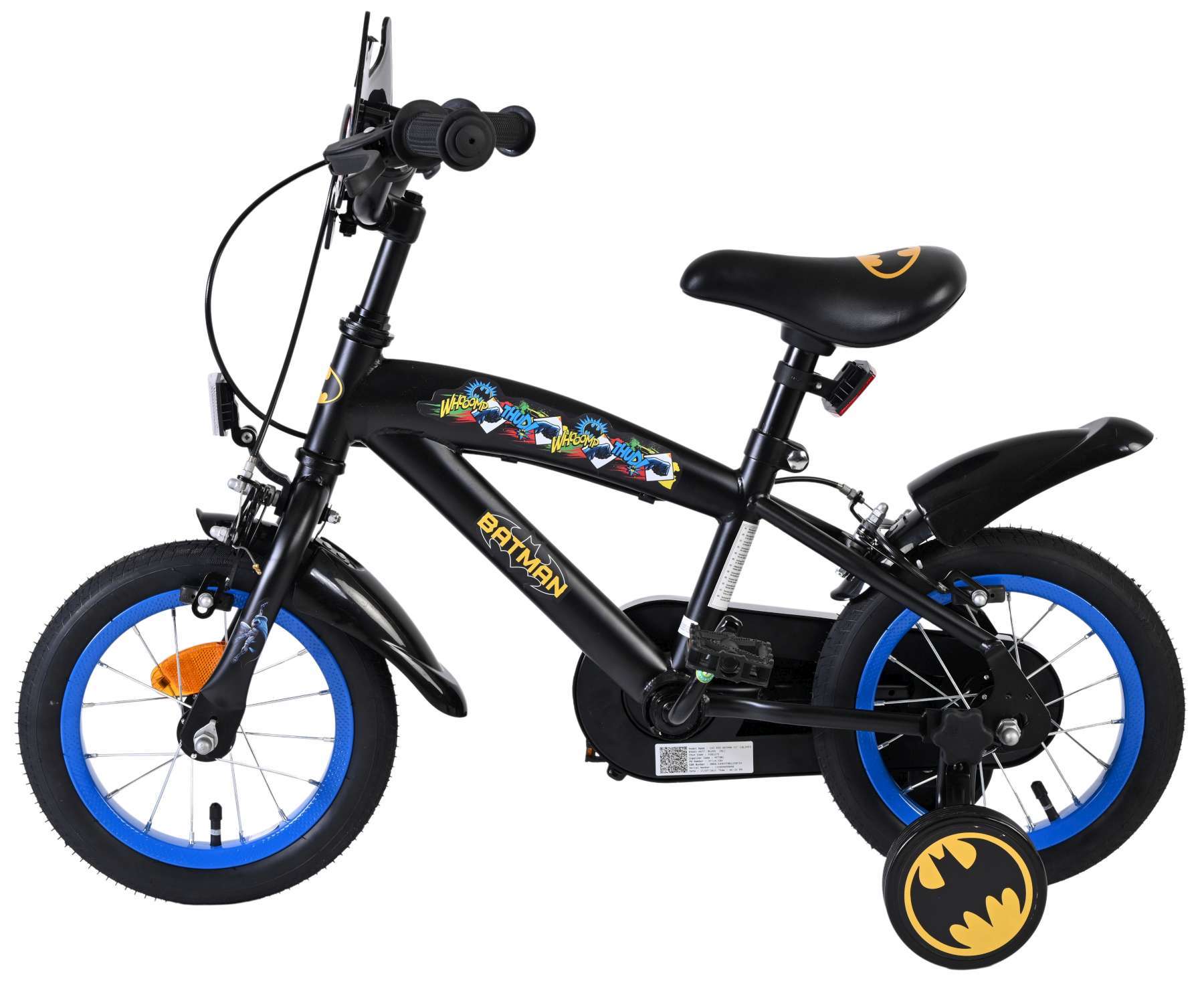 Warner Bros | Batman Jongens Kinderfiets, 12 inch, Zwart, Twee handremmen - Afbeelding 6