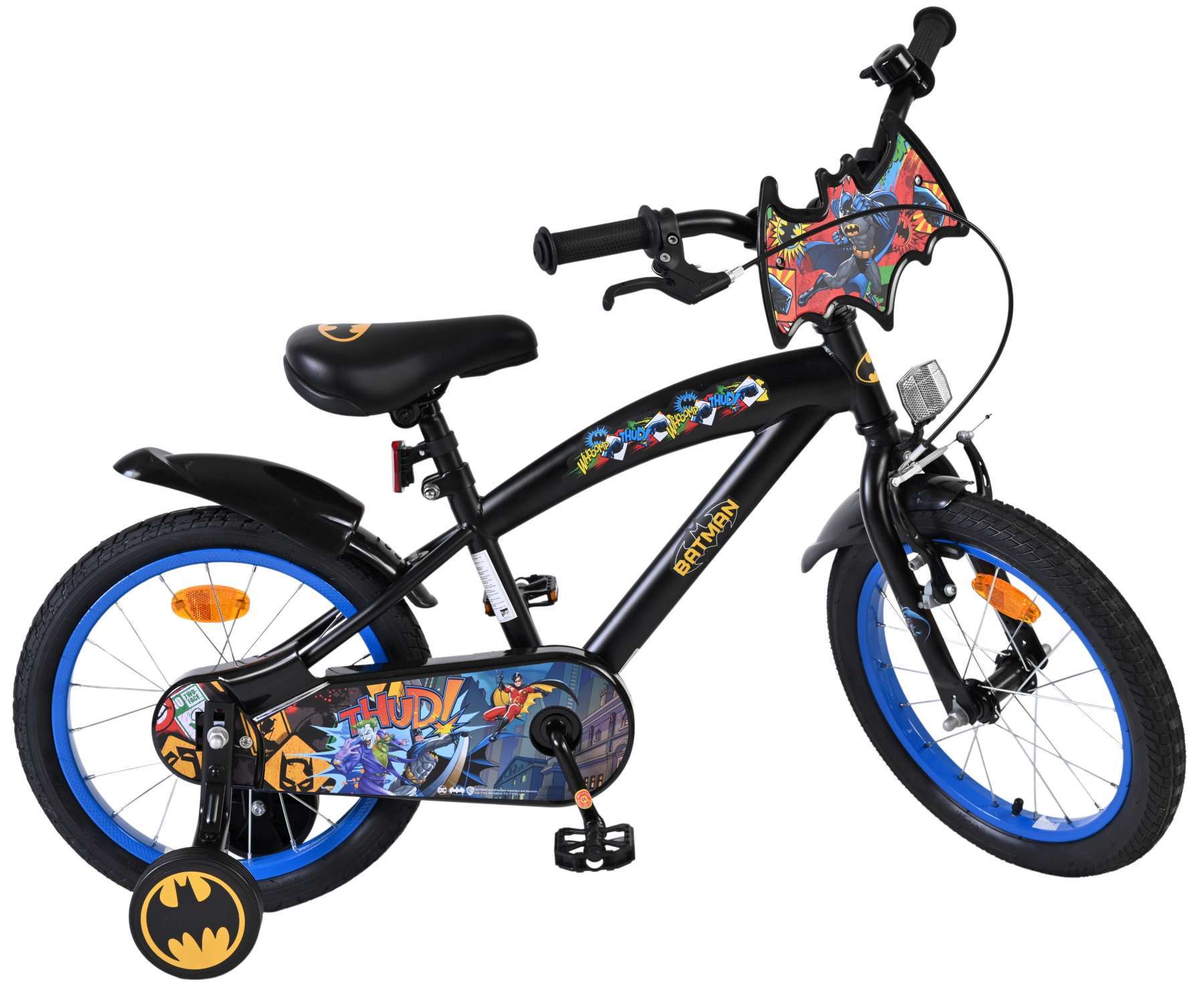 Warner Bros | Batman Jongens Kinderfiets, 16 inch, Zwart - Afbeelding 9