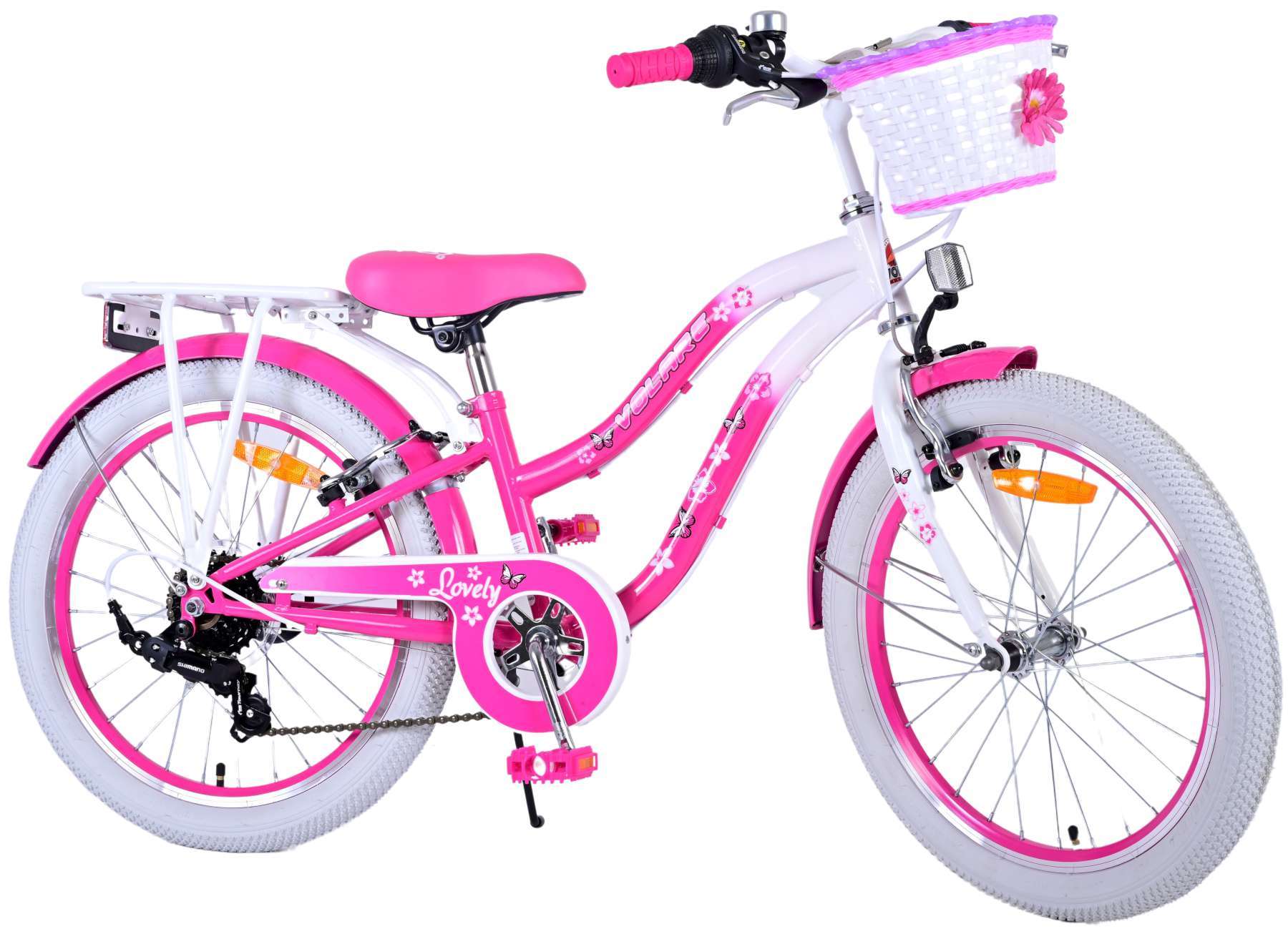 Volare | Meisjes Kinderfiets Lovely, 20 inch, Roze, 7 versnellingen - Afbeelding 2