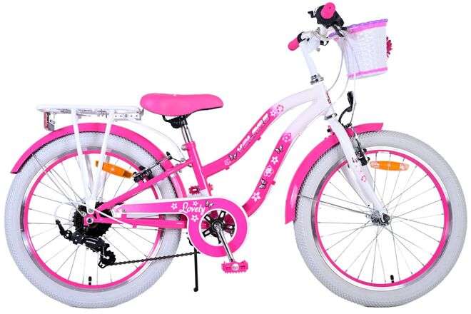 Volare | Meisjes Kinderfiets Lovely, 20 inch, Roze, 7 versnellingen