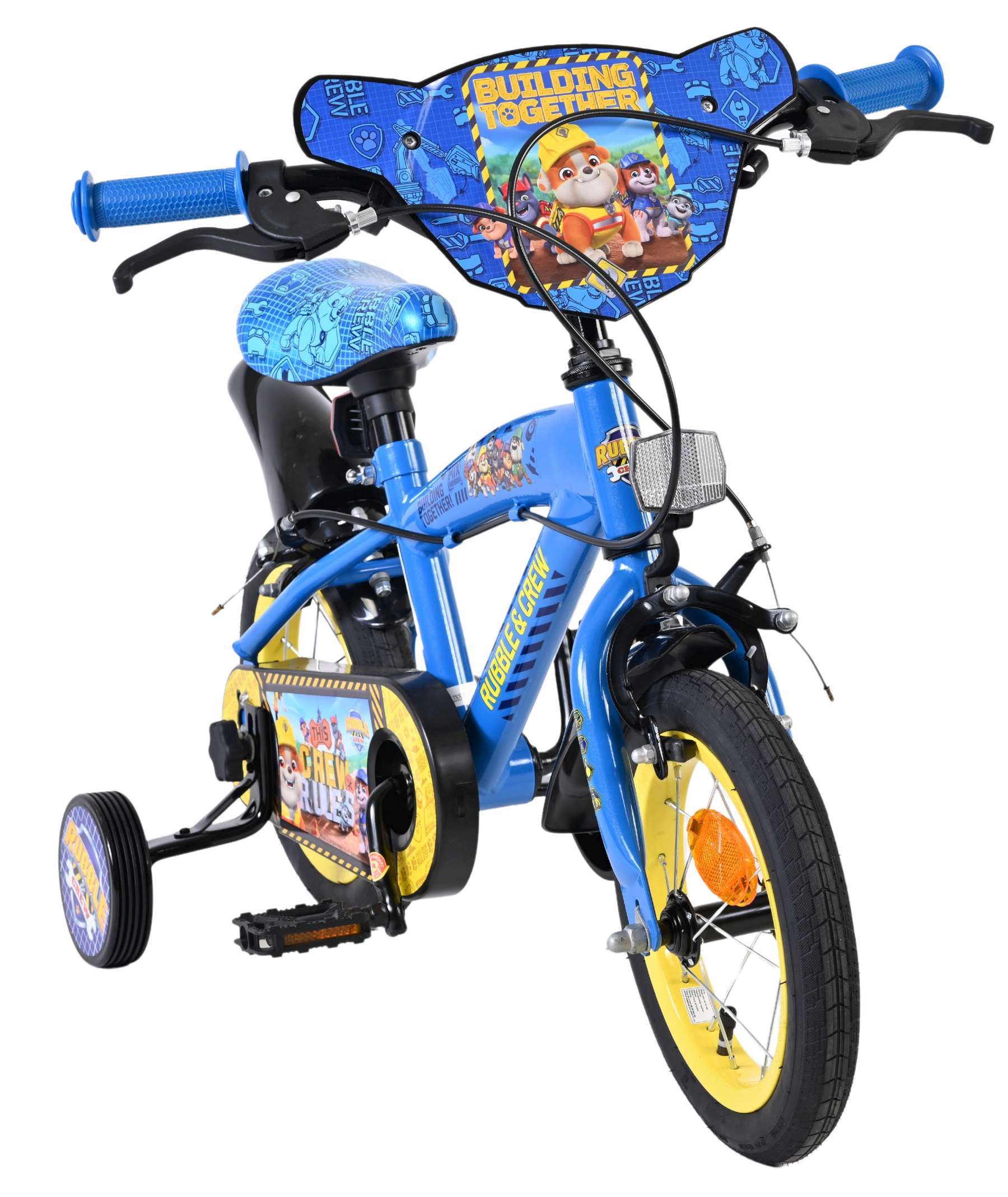 Nickelodeon | Jongens Kinderfiets Rubble & Crew (Paw Patrol), 12 inch, Blauw, Twee handremmen - Afbeelding 4