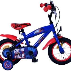 Volare | Jongens Kinderfiets Turbo Crew, 12 inch, Blauw Rood, Twee handremmen