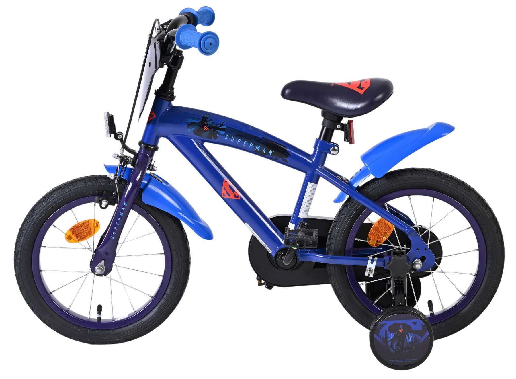 Warner Bros | Jongens Kinderfiets Superman, 14 inch, Blauw - Afbeelding 6