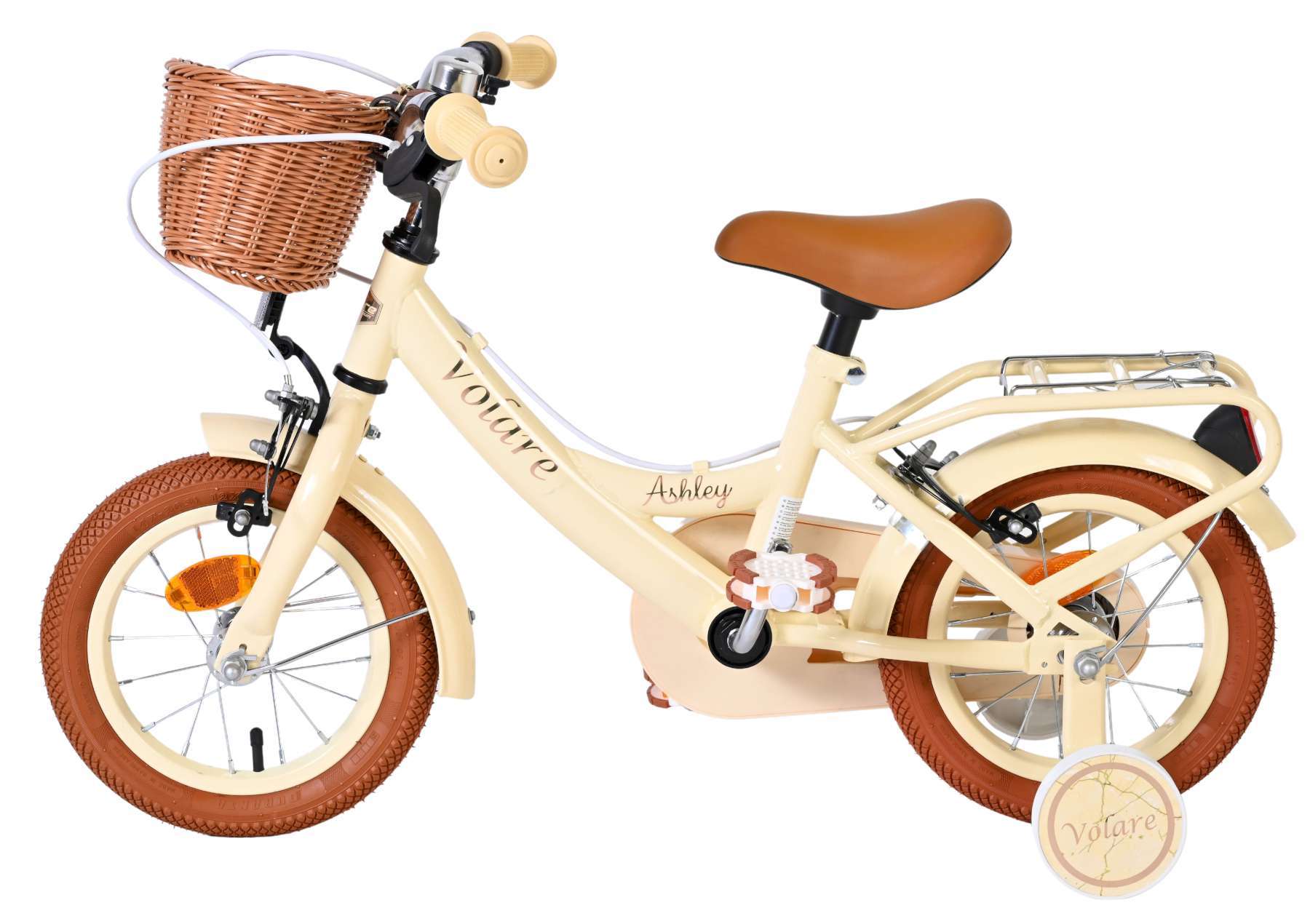 Volare | Meisjes Kinderfiets Ashley, 12 inch, Creme, Twee handremmen - Afbeelding 6