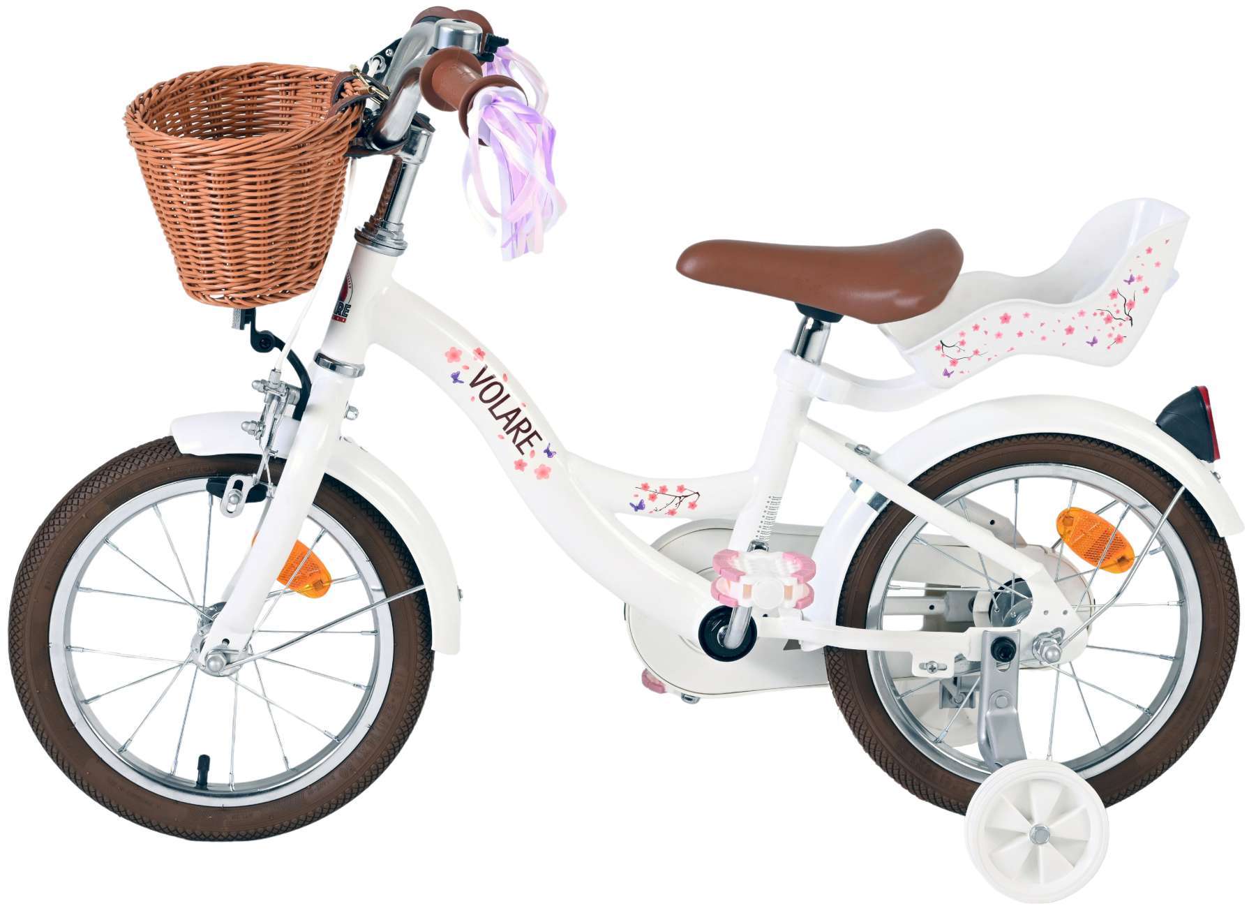 Volare | Meisjes Kinderfiets Blossom, 14 inch, Wit - Afbeelding 6