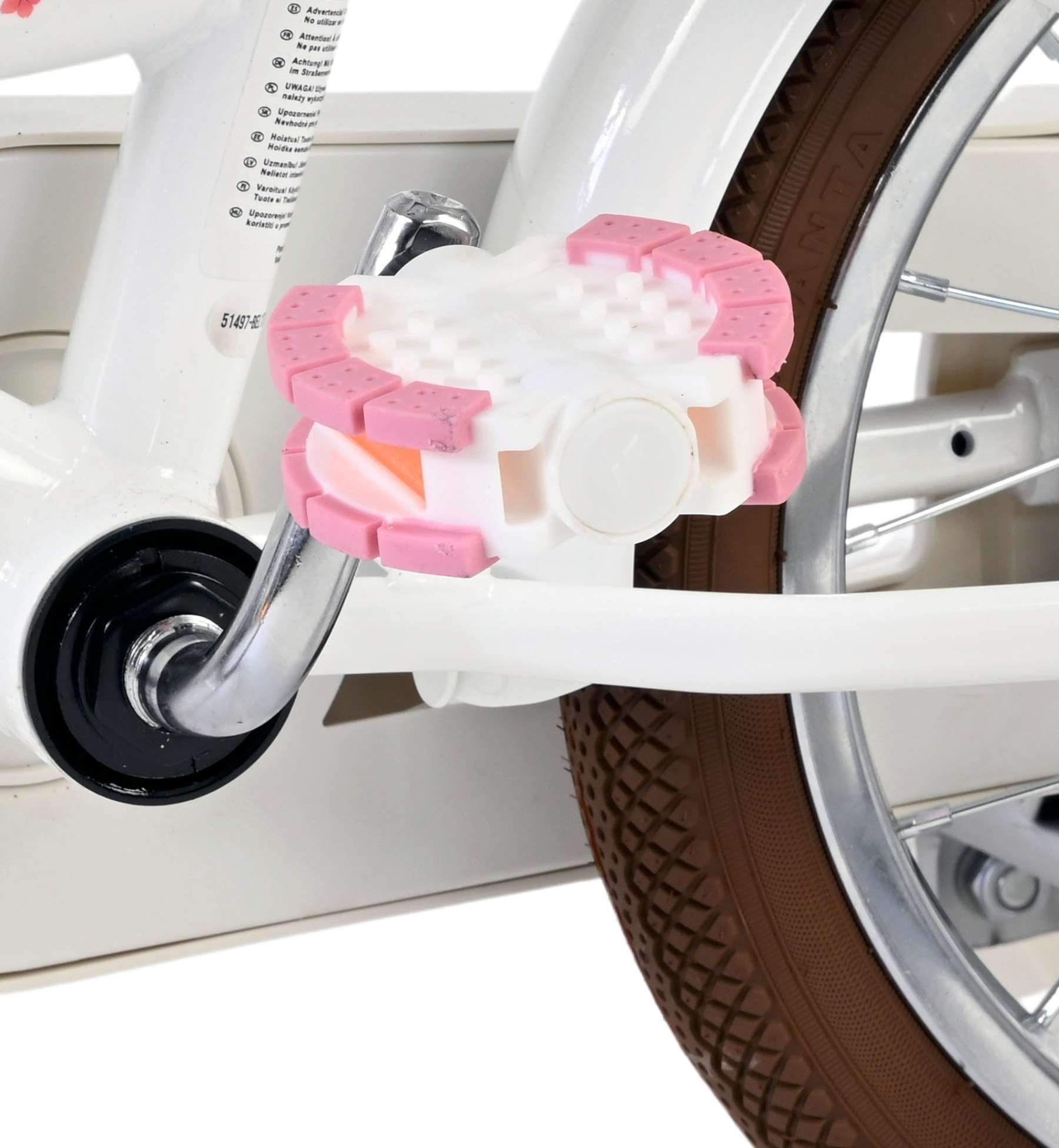 Volare | Meisjes Kinderfiets Blossom, 14 inch, Wit, Twee Handremmen - Afbeelding 8