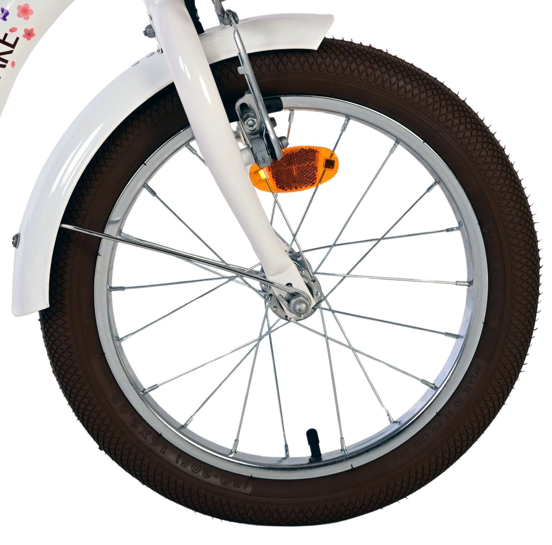 Volare | Meisjes Kinderfiets Blossom, 16 inch, Wit, Twee Handremmen - Afbeelding 3