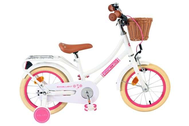 Volare | Meisjes Kinderfiets Excellent, 14 inch, Wit