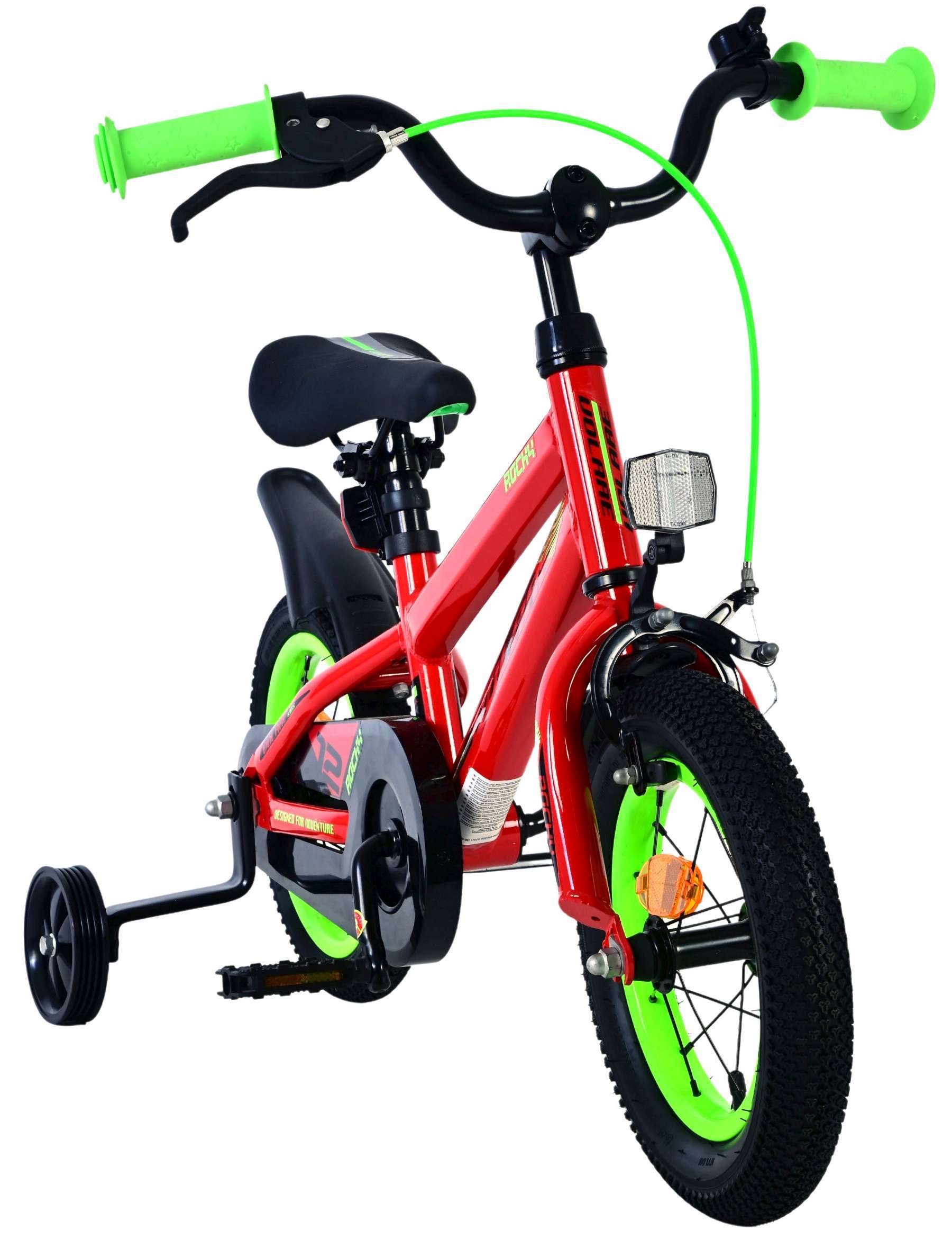 Volare | Jongens Kinderfiets Rocky, 12 inch, Rood, Twee handremmen - Afbeelding 4