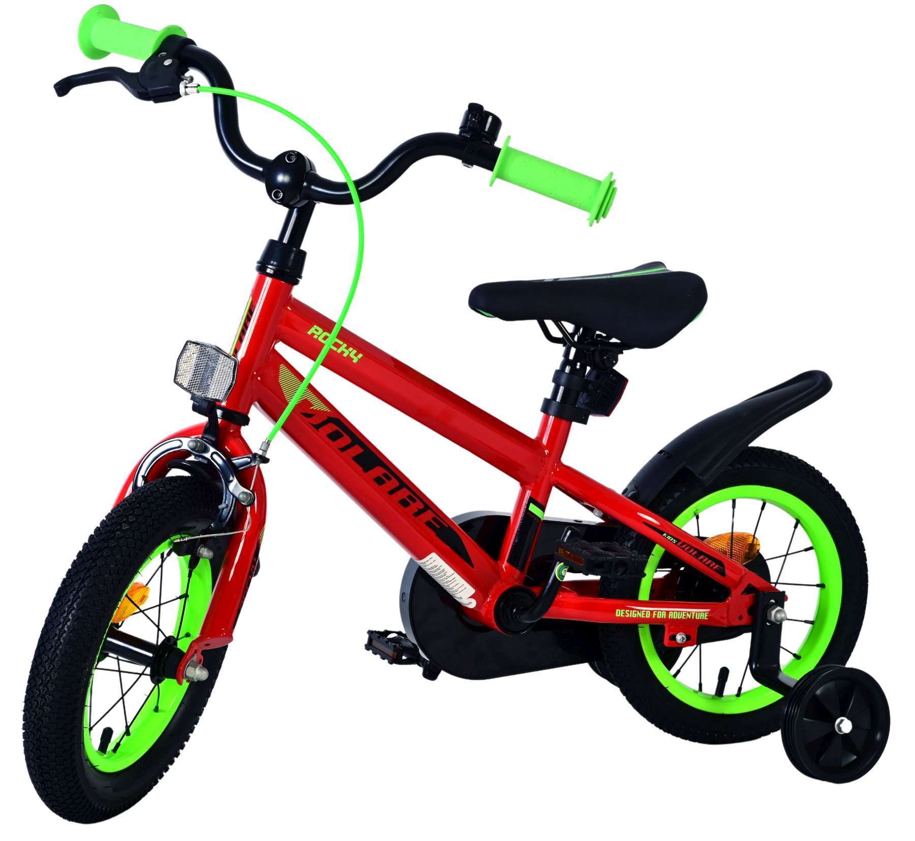 Volare | Jongens Kinderfiets Rocky, 12 inch, Rood, Twee handremmen - Afbeelding 7