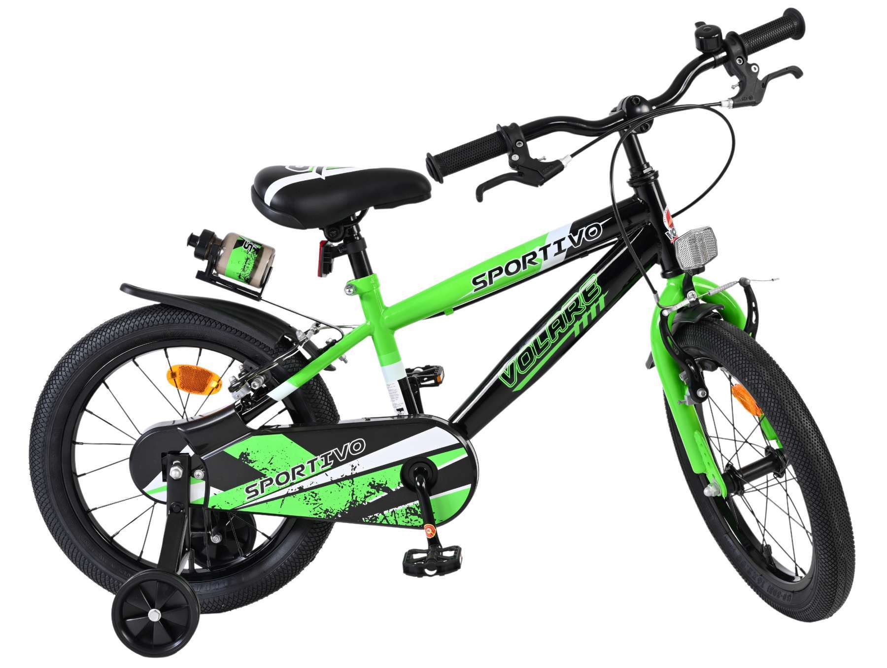 Volare | Jongens Kinderfiets Sportivo, 16 inch, Groen, Twee Handremmen - Afbeelding 9
