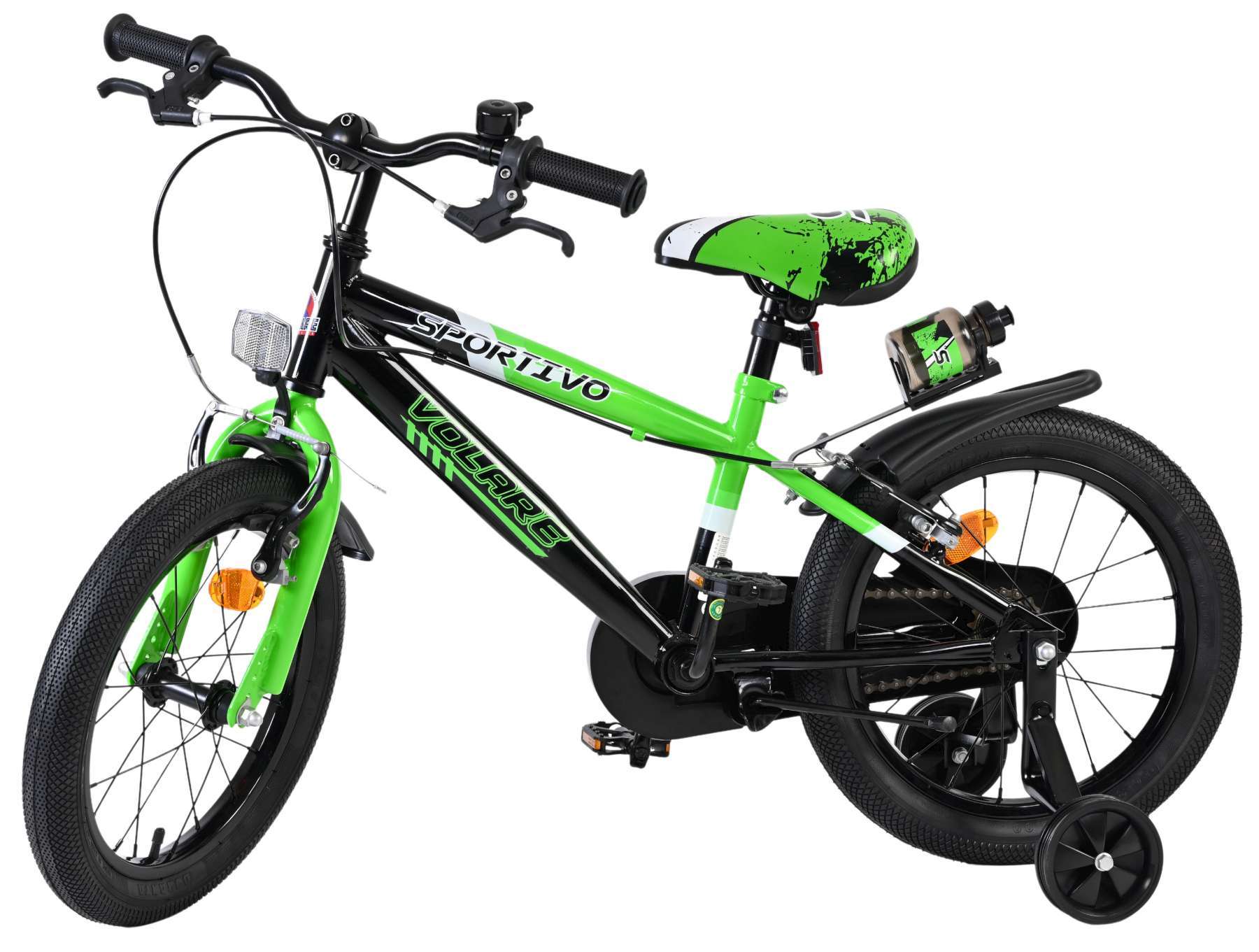 Volare | Jongens Kinderfiets Sportivo, 16 inch, Groen, Twee Handremmen - Afbeelding 7