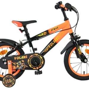 Volare | Jongens Kinderfiets Strike, 14 inch, Oranje, Twee handremmen