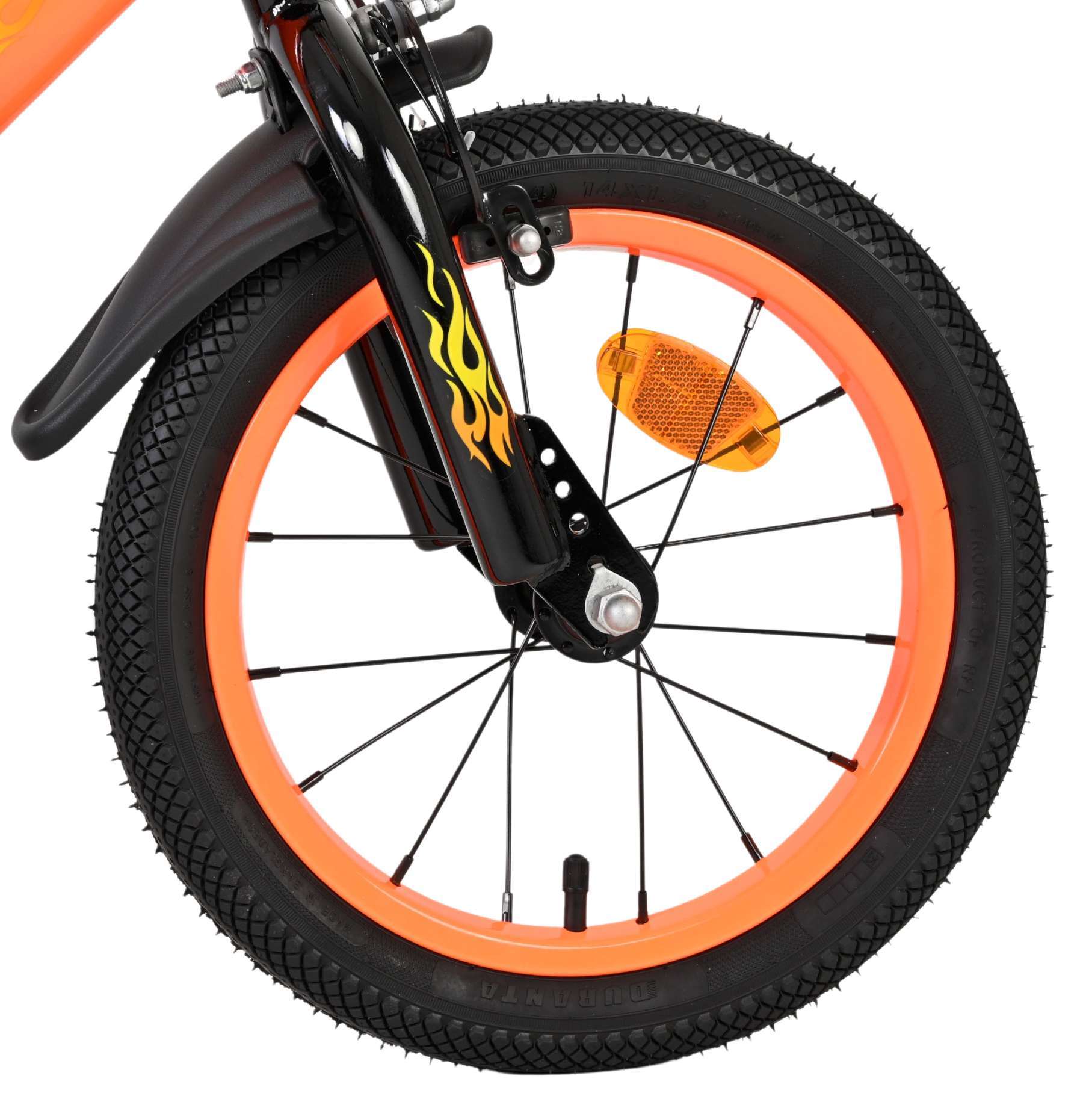 Volare | Jongens Kinderfiets Strike, 14 inch, Oranje, Twee handremmen - Afbeelding 2