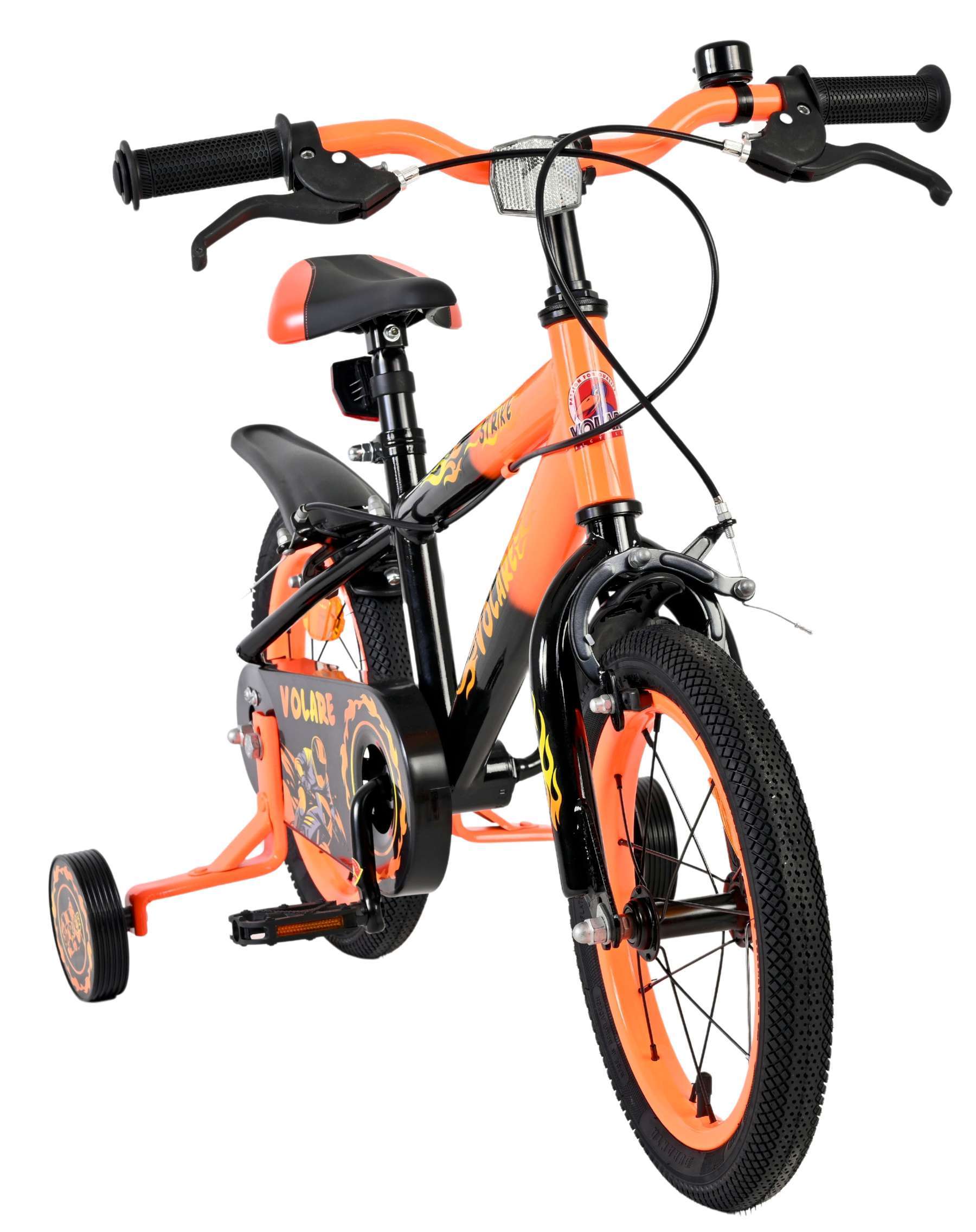 Volare | Jongens Kinderfiets Strike, 14 inch, Oranje, Twee handremmen - Afbeelding 4