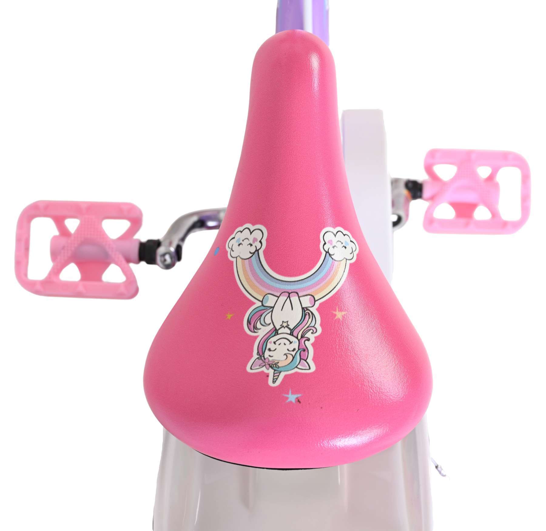 Volare | Meisjes Kinderfiets Unicorn, 14 inch, Paars, Twee Handremmen - Afbeelding 2