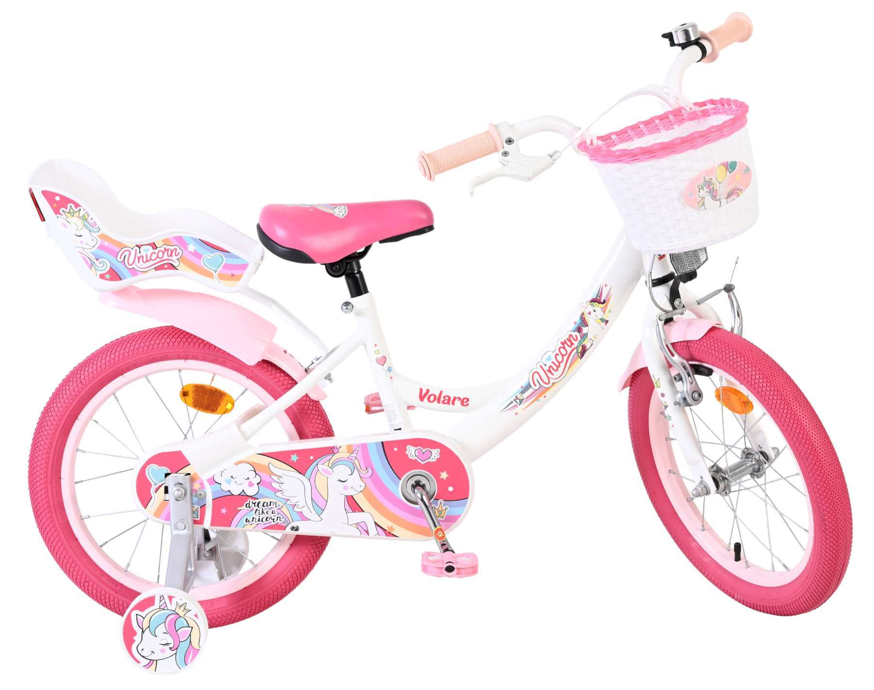 Volare | Meisjes Kinderfiets Unicorn, 16 inch, Wit - Afbeelding 9