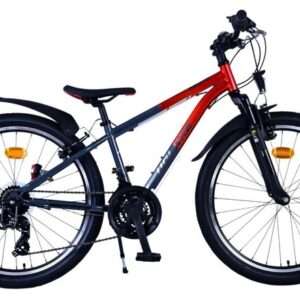 Volare | Kinderfiets unisex XC Race, 24 inch, Rood Grijs, 21 versnellingen